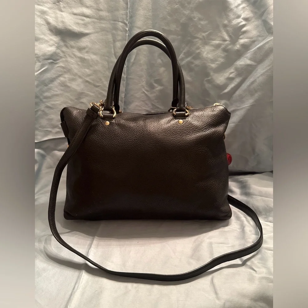 Coach Emma Black Pebbled Leather Satchel Bag - Picture 2 of 11